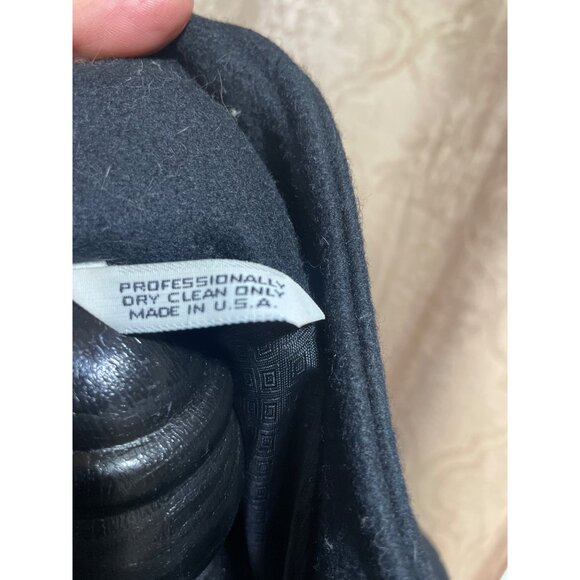 Joseph Allen Made in USA Vintage Peacoat Black Wool Blend READ - Picture 2 of 7